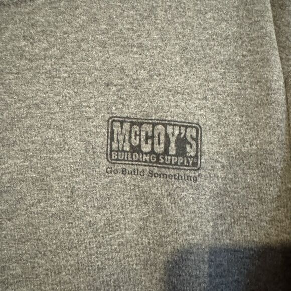 McCoy's "Go Build Something" L T-Shirt Grey Green Logo Building Supply Theme - Picture 3 of 6